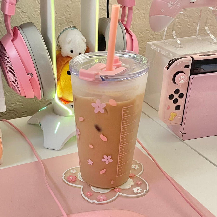 Flower Cup + Lid + Straw